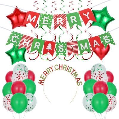 China Christmas Party Supplies Merry Christmas Banner MERRY CHRISTMAS Headband Balloon Latex Balloons Decoration Supplies Foil Confetti Balloon Set for sale