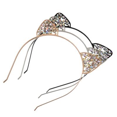 China Party Head Wear FG041 Crystal Cat Ears Hair Band Headband For Women Girls Halloween Cartoon Headband Headwear Party Hair Accessories for sale