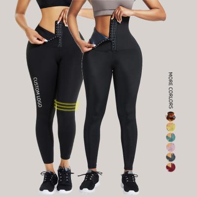 China Custom Made Hot Selling Breathable Women Yoga Pants Neoprene Waist Trainer Leggings Yoga Wear Logo Scrunch Butt High Waist for sale