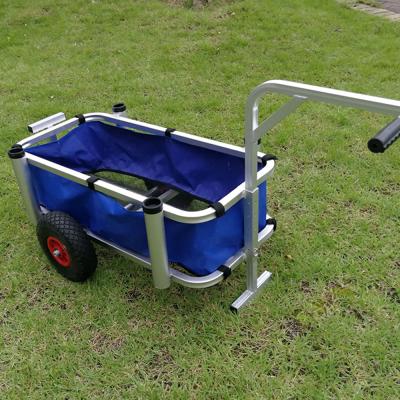 China Outdoor Portable Aluminum Balloon Wheel Easy-Carry Beach Cart Frame Lightweight Outdoor Camping Beach Cart for sale