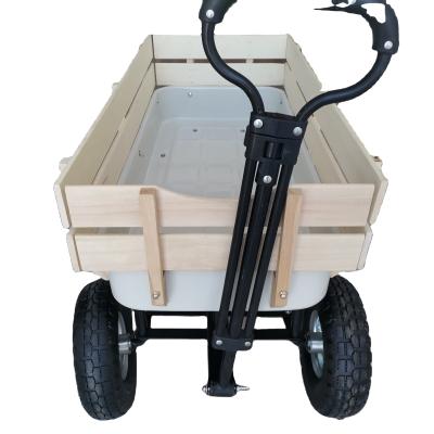 China Garden Four Wheel Wooden Yard Beach Storage Cargo Container Storage Roll Cart for sale