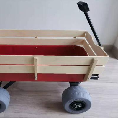 China Beach Ball Cart Wheelbarrow Beach Cart Durable Wooden Beach Cart Steel for sale