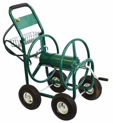 China Durable Even Wholesale Stable And Powerful Garden Irrigation Hose Reel Trolley With Two Wheels Metal Hose Reel Trolley for sale