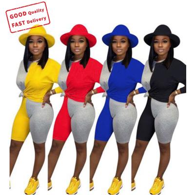 China Breathable Fashionable Color Block Two Piece Sets Winter Fall GQ0577 Women Quilting Two Piece Set Women Clothing Set for sale