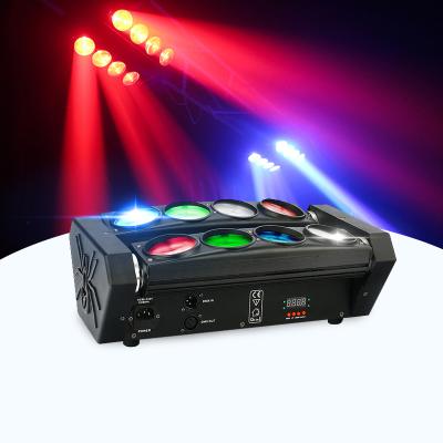 China High Quality RGBW Stage 4 in 1 Moving Head 8x10w Led 8 Eyes Beam Spider Light for sale