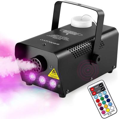 China Stage Effects Fog Machine DMX Smoke Machine Controllable LED Light 500W Radio Wired Remote Control For Weddings Halloween Parties for sale