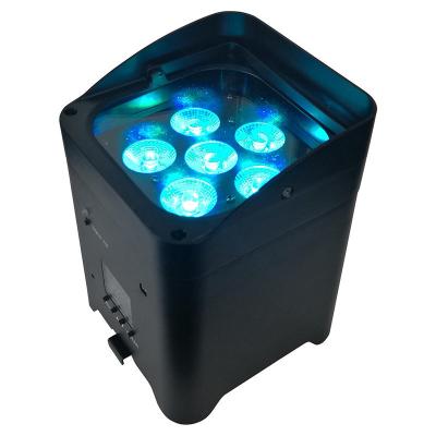 China Wedding Party Led Stage Lighting Battery DMX Wireless Led Wedding Uplight With Flightcase 6x18w LED Par IR APP Control for sale