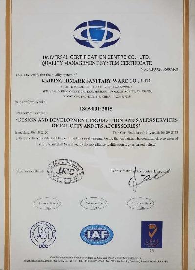 ISO9001 - Kaiping Himark Sanitary Ware Co., Ltd.