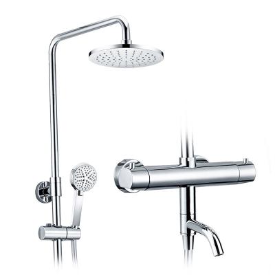 China With Sliding Bar HIMARK Exposed Rain Shower Column Column Shower Columna Bathroom Bath And Thermostatic Smart Shower Mixer Set for sale