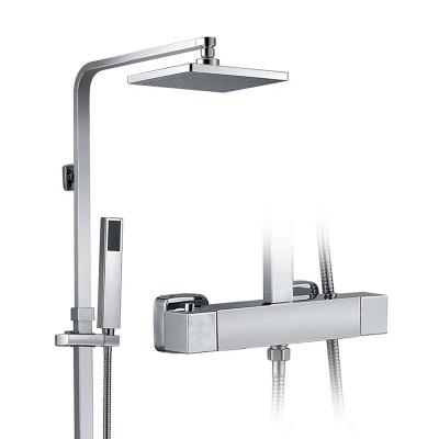 China With Thermostatic Ducha Columna de Doccia Thermostatic Bathroom Mixer Rain Shower Faucet Column Set HIMARK Slide Bar Colonna Shower Column for sale