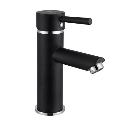 China New Metered Faucets HIMARK Deck Mounted Basin Mixer Taps Single Handle Bathroom Matte Black Modern Sink Faucet for sale