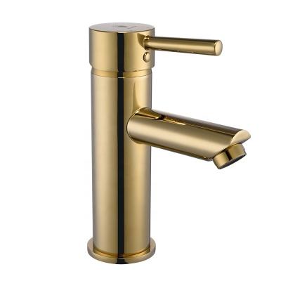 China HIMARK Faucets CE Modern Brass Single Hole Faucet Metered Single Lever Luxury Bathroom Brushed Gold Brass Tapware for sale