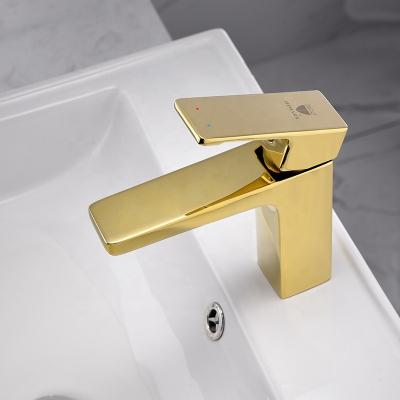 China Single Hole Handle Bathroom Sink Faucet CE Taps HIMARK CUPC Basin Miscelatore Basin Faucets Dorato Single Brass Bagno Metered Brushed Gold for sale