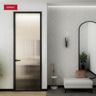 China New Design Modern Glass Door Casement Aluminum Bathroom Door for sale