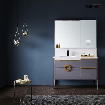 China Antibaterial Style Minimalist Bathroom Mirror Cabinets Wall Mount Bathroom Vanity for sale