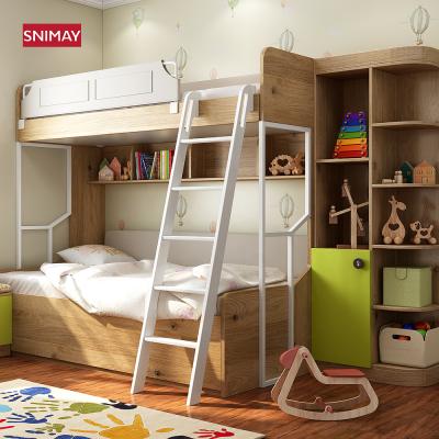 China Popular Solid Wood Furniture Kids Bunk Bed Double Bed Solid Wood Furniture Set for sale