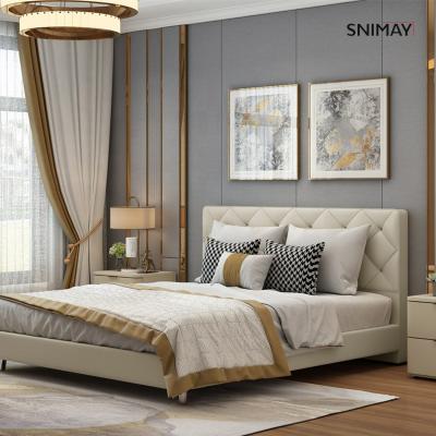 China Double (Height) Adjustable Bed Bedroom Furniture Modern Wooden Design With Drawer for sale