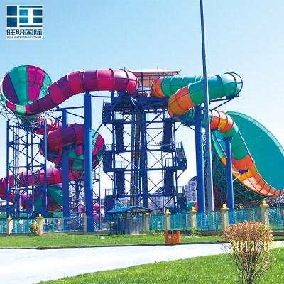 China Hot Galvanized Site Plan Design Water Park Projects With Slides And Platform for sale