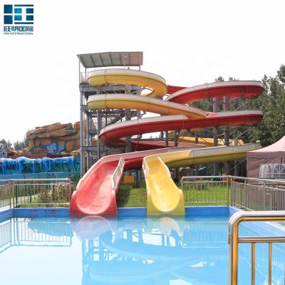 China Fiberglass Swimming Pool Water Park Spiral Fiberglass Water Slides Prices for sale