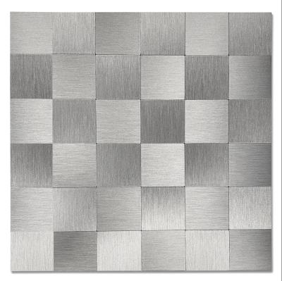 China Hot Sale 3D Waterproof Aluminum Peel And Stick Vinyl Tile Wall Self Adhesive Mosaic Tile For Kitchen Backsplash Living Room Wall Decor for sale