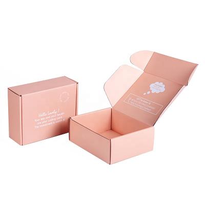 China Disposable Custom Logo Cardboard Cartons Shipping Mailer Box Pink Cosmetic Set Cosmetics Shipping Skin Care Corrugated Packaging Boxes for sale