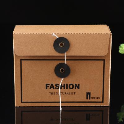 China Brown Kraft Small Color Disposable Customized Small Clothes Pants Women Pants Packaging Corrugated Cardboard Box for sale