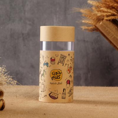 China Disposable Recyclable Cylinder Paper Tube Paper Gift Packaging Box With Clear PVC Window for sale