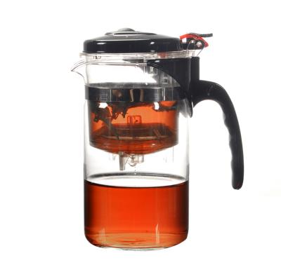 China Viable Classic Glass Tea Cup Set Teapot Infuser Teapot Clear Glass Tea Maker With PC Strainer Glass Jug for sale