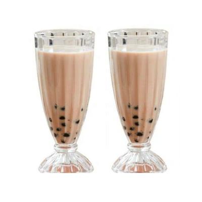 China China Customized Viable Wholesale Eggnog Ice Cream Glass Manufacturer Glass Dessert Ice Cream Cup With Foot for sale