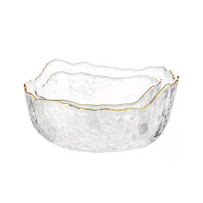 China China factory price high quality sustainable professional hammer eye grain large preservation colorful glass salad bowl for sale