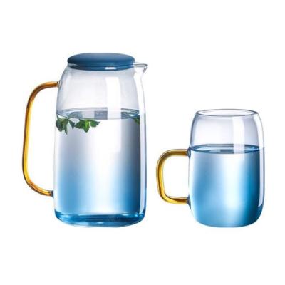 China Viable Home Cold Kettle Kettle Cold Water Cup Set Marble Glass Kettle for sale