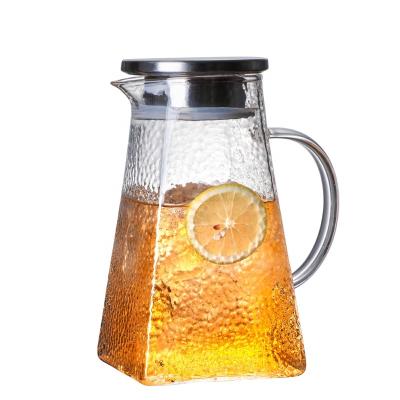 China High Borosilicate Stainless Steel Lid And Handle Viable Home Glass Cold Hammer Grain Kettle Glass Jug for sale