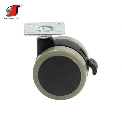 China Universal High Load Bearing Wheel Overcast Factory Direct Sales Furniture Casters PU Mute Nylon Wheels Plastic Casters for sale