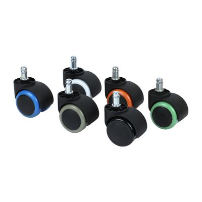 China High silent load bearing mute casters for floors, including hardwood nylon springs, office chairs, PU surround swivel wheels for sale