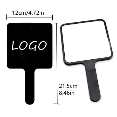 China Customized square logo hand small custom shape hand held mirror MOQ per mirror private label for sale