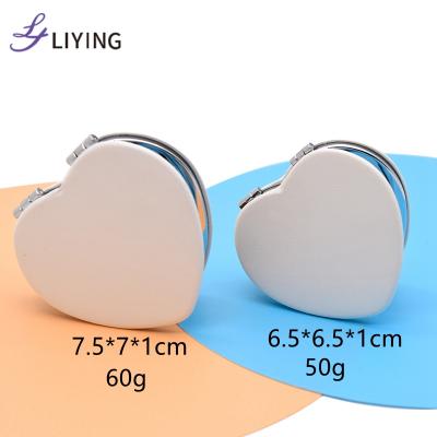 China White Custom Logo Heart Shape Small Pocket Mirror Magnifying Folding High Quality Compact Mirror for sale