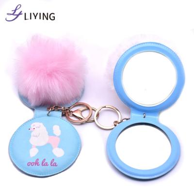 China 2020 New Design Portable Round Mirror Magnifying Cosmetic Mirror With Tassel for sale