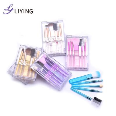 China Angular Blush Premium Promotional Makeup Brush Set With Case Custom Logo Mini Makeup Brush for sale