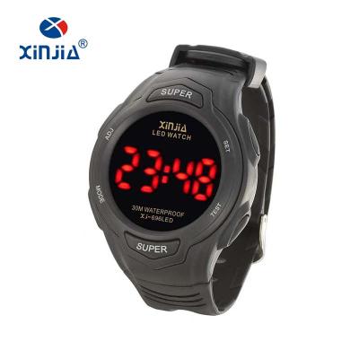 China XINJIA Alarm Brand LED Digital Display Watch Men's Wrist Sports Watch 3ATM Water Resistant for sale