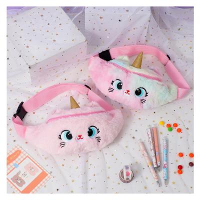 China Unicorn Plush Fashion Waist Bag Fanny Pack Unicorn Cute Girls Decoration Cartoon Trunk Bag for sale