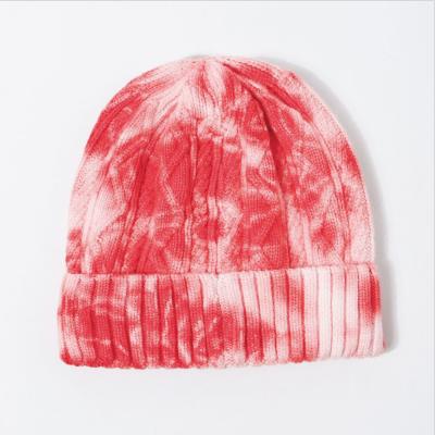 China COMMON tie-dyed wool hat Autumn Winter Warm knitted hat bowler fur hats for sale