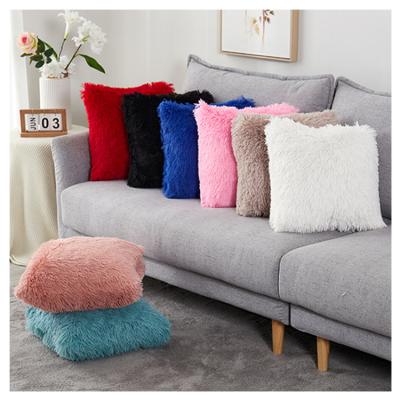 China Home Decor Anti-pilling Decorative Tile Covers Shaggy Luxury Sofa Furry Cushion Fluffy Cover for sale