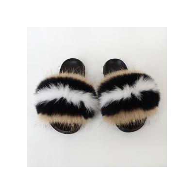 China Fashion Trend New Style Comfortable Fox Fur Slippers Suitable For Indoor And Outdoor Daily Life for sale