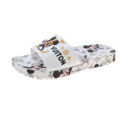 China Fashion trend printing pattern slippers flops summer beach outdoor sandals shape slippers for women for sale