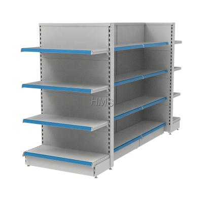 China Single Sided Metal Supermarket Shelf Gondola Shelves Outrigger Supermarket Rack for sale