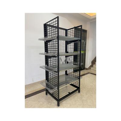 China Double Sided Australian Supermarket Shelving Outrigger Shelf With Wire Shelves for sale