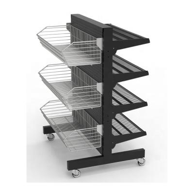 China Single Sided Customized Supermarket Retail Storage Shelves Wire Shelf Display Rack for sale