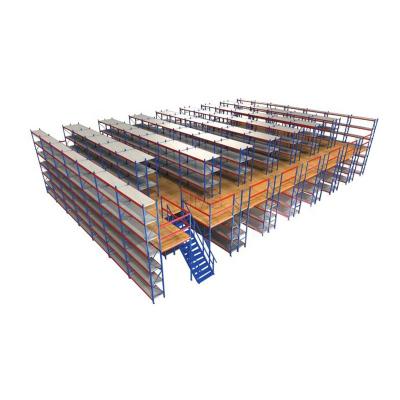 China Industrial Steel Racking System Corrosion Protection Warehouse Storage Mezzanine Platform with Steel Staircase for sale