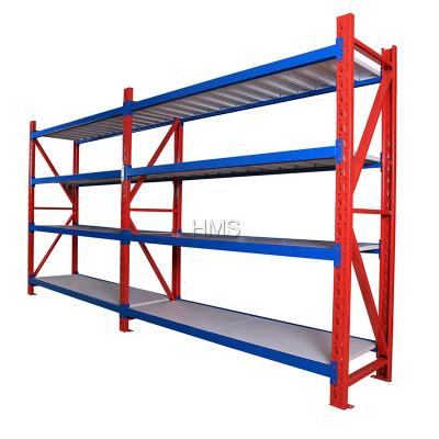 China Corrosion Protection 4 Tier Metal Warehouse Medium Duty Rack Easy Assembled Storage Rack for sale