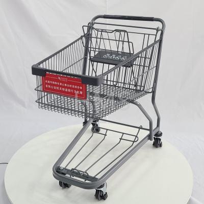 China Unfolding Japanese Metal Shopping Trolley Customized 80L Shopping Cart With Bottom Store for sale